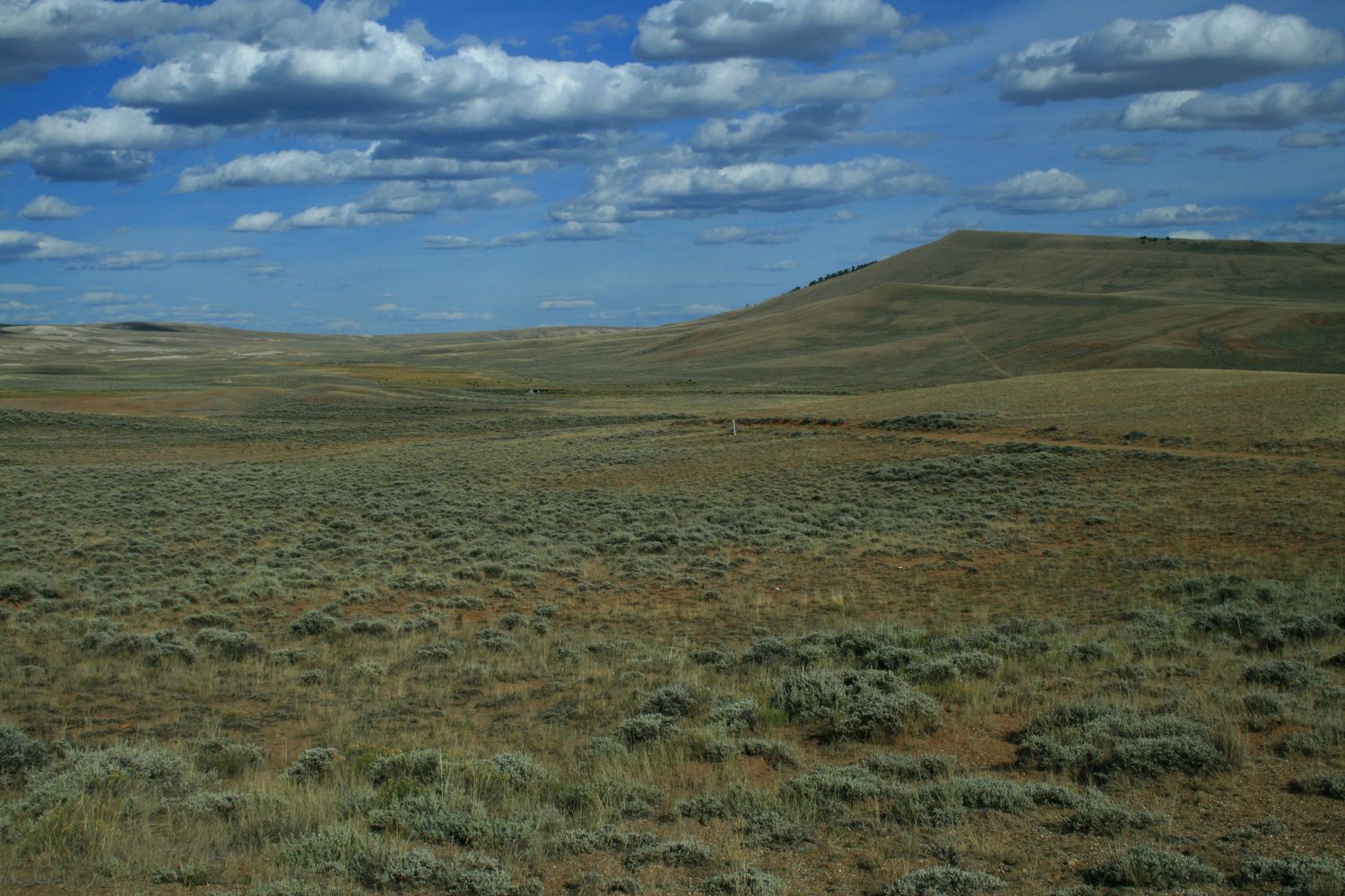 The wide sagebrush saddle where the Continental Divide crosses South Pass under scattered cloud.